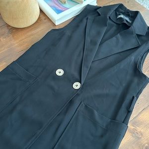 Zara Black Oversized Suit Dress/Overcoat